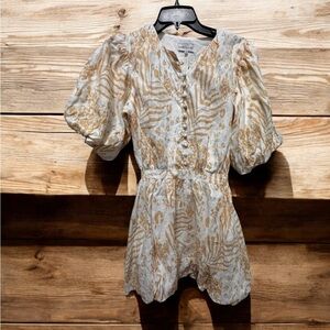 Saboluxe aura linen bubble tulip Mini Dress size small